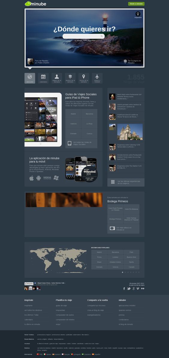  El minube de 2008-2009 podría pasar por una web actual ( captura en mejor definición ). 